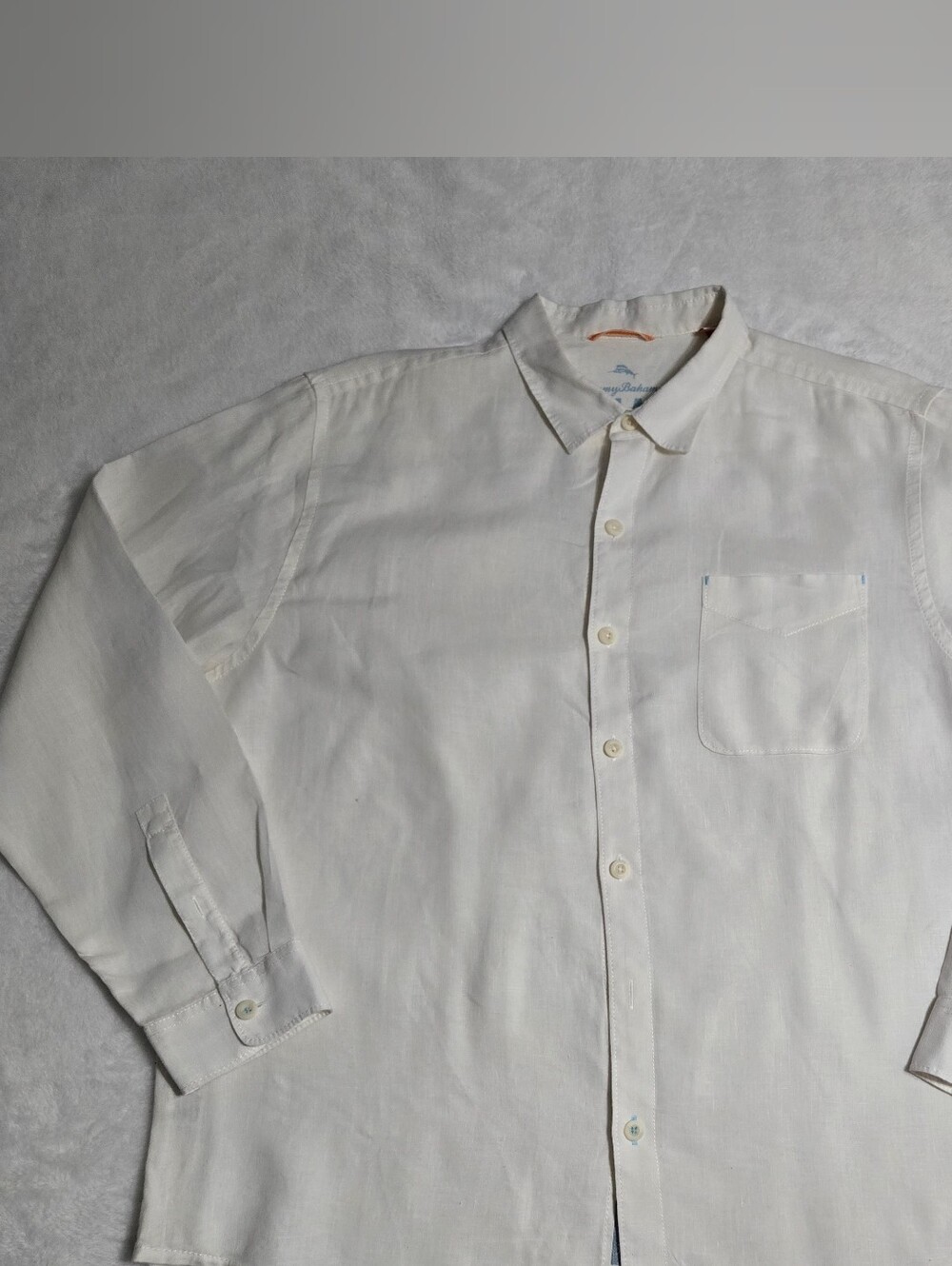 Tommy Bahama Relax 100% Linen Shirt Mens Size XL White Button Up Long Sleeve